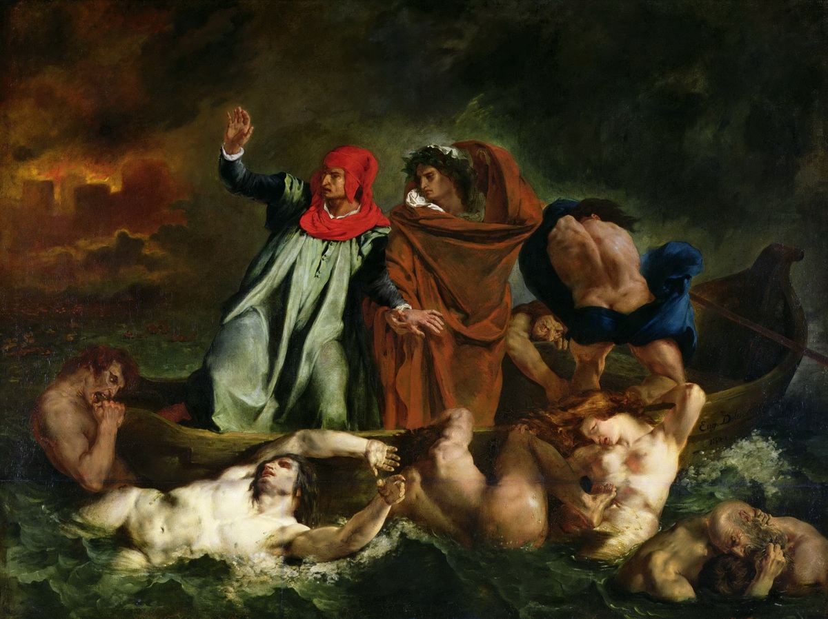 The Barque of Dante by Eugène Delacroix (1822)